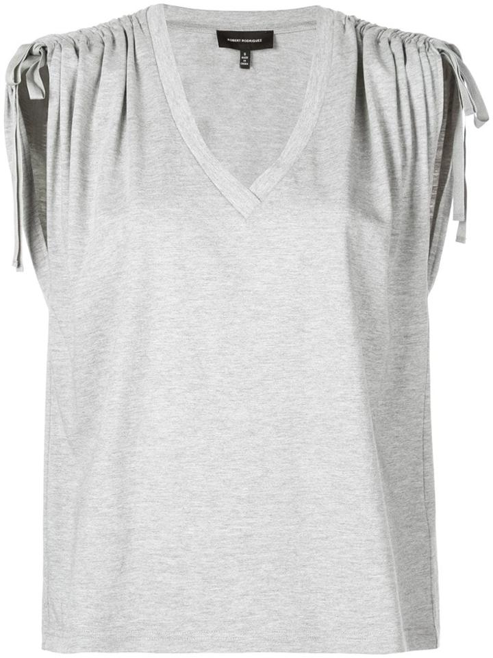 Robert Rodriguez Ruched Shoulder Tank Top - Grey