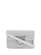 Pinko Metallic Quilted Belt Bag - Silver