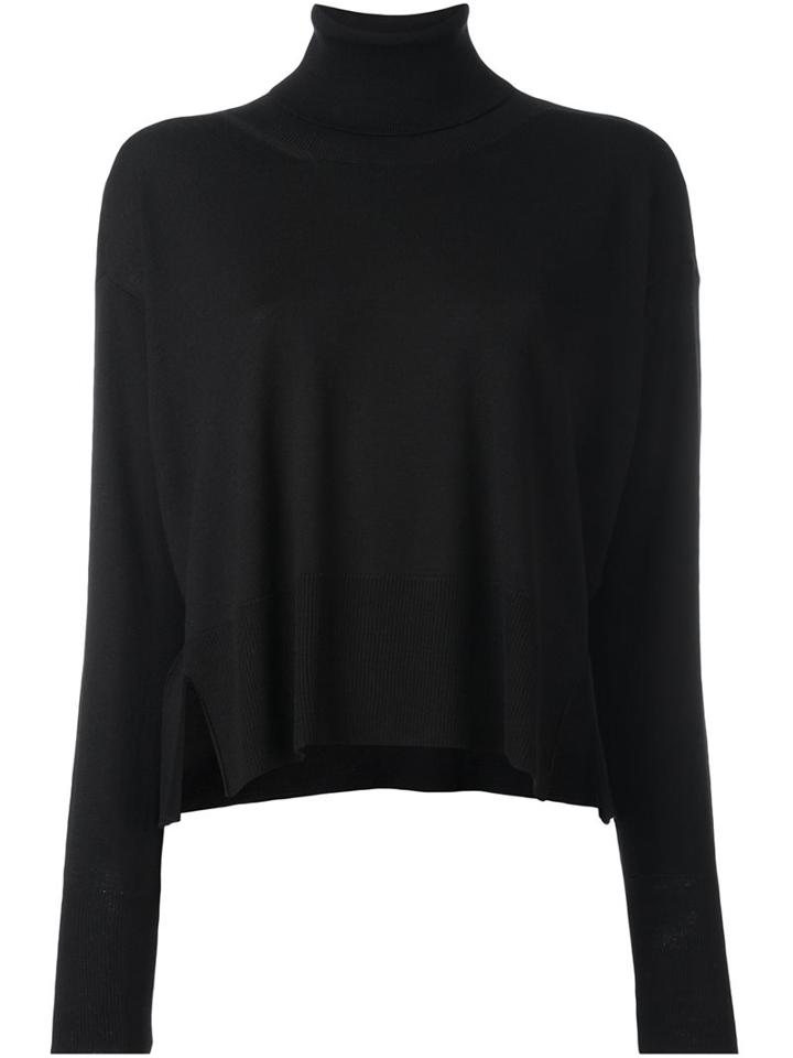 Mm6 Maison Margiela Roll Neck Pullover, Women's, Size: Small, Black, Wool
