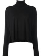 Mm6 Maison Margiela Roll Neck Pullover, Women's, Size: Small, Black, Wool