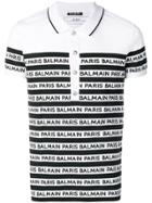 Balmain Striped Polo Shirt - Black