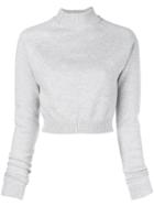 Lanvin Cropped Knitted Jumper - Grey