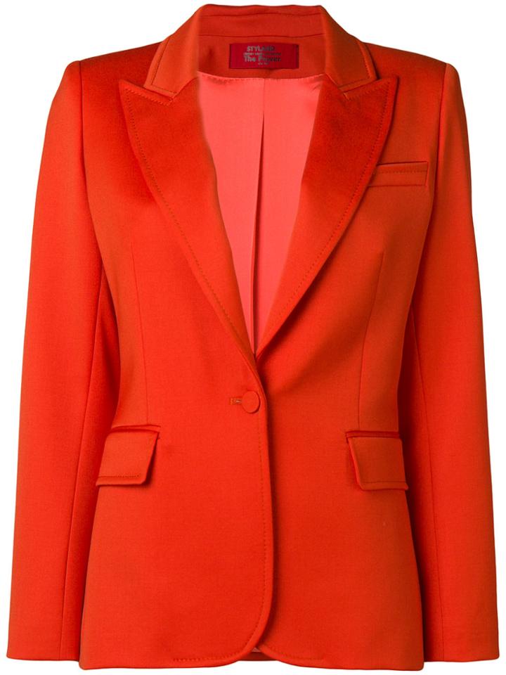 Styland Classic Tailored Blazer - Yellow & Orange