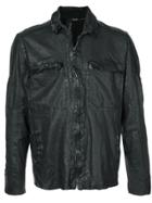 Transit Crinkle Effect Shirt Jacket - Black