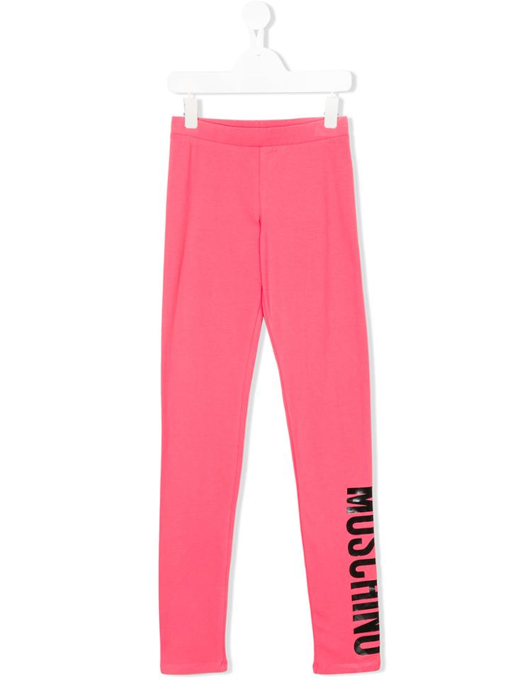Moschino Kids Teen Logo Print Leggings - Pink & Purple