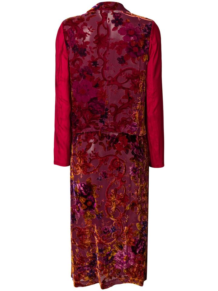 Comme Des Garçons Vintage 1999 Burnout Velvet Floral Skirt Set -