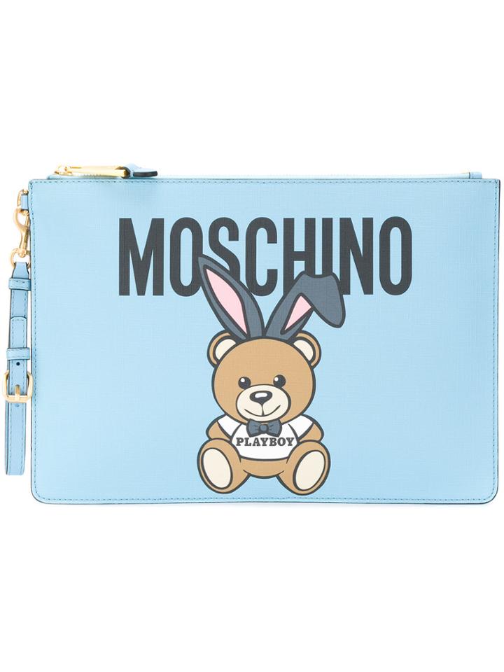 Moschino Playboy Teddy Clutch - Blue