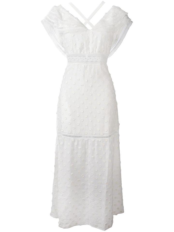 Self-portrait 'daisy' Dress, Women's, Size: 8, White, Cotton/silk/polyamide