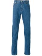 Isaia - Paisley Lined Skinny Jeans - Men - Cotton - 50, Blue, Cotton