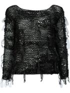 Masnada Open Knit Jumper, Women's, Size: Small, Black, Silk/cotton