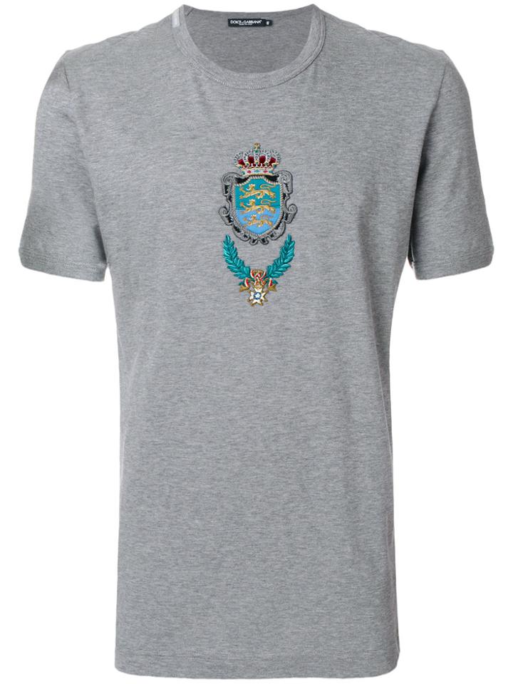 Dolce & Gabbana Crest Patch T-shirt - Grey