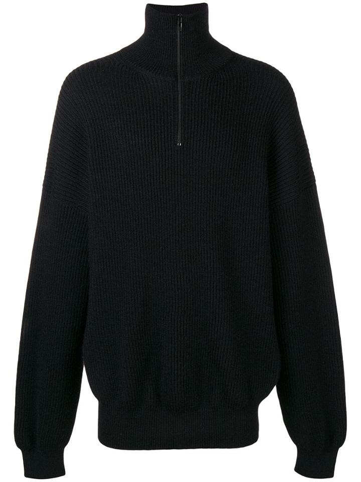 Balenciaga Ribbed Oversized Jumper - Black