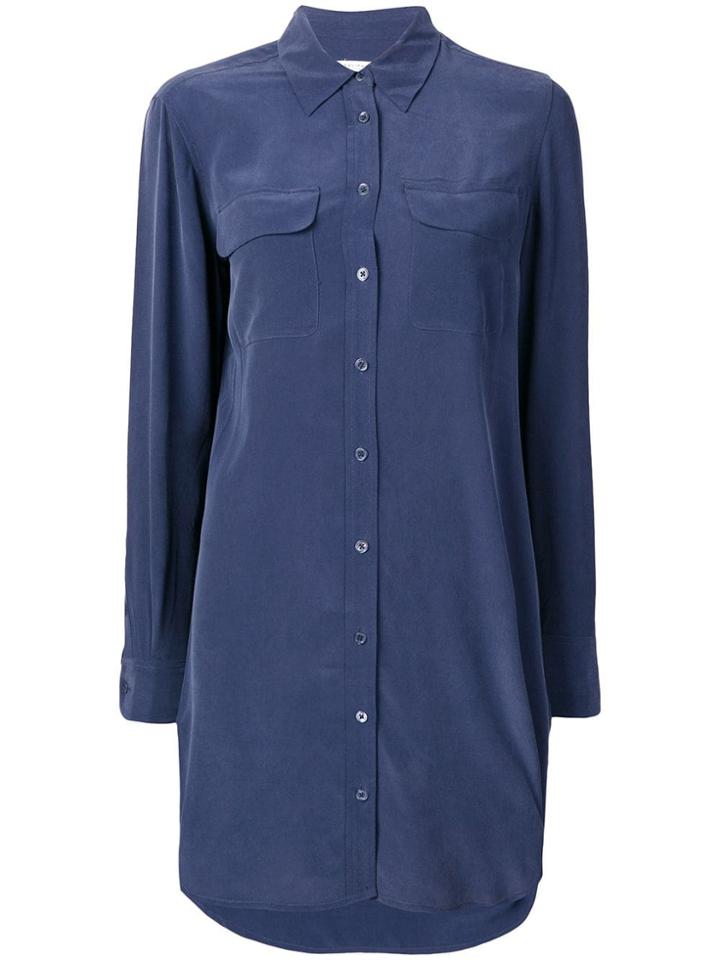 Equipment Longsleeved Shirt Dress - Blue