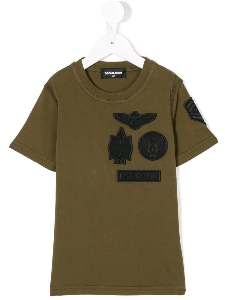 Dsquared2 Kids - Badges T-shirt - Kids - Cotton - 12 Yrs, Green
