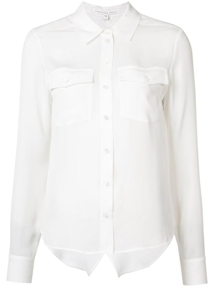 Veronica Beard Button-up Shirt, Women's, Size: 4, White, Silk
