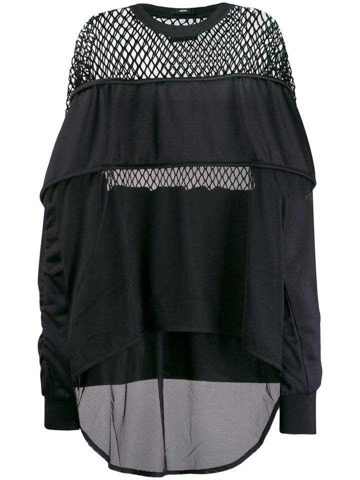 Diesel Mesh Panels Sweatshirt - Black