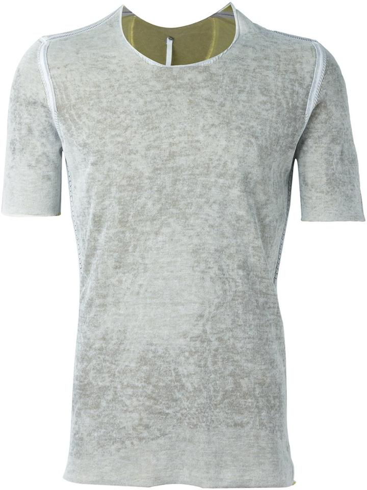Label Under Construction Faded Effect Fitted T-shirt - Grey