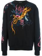 Amen Embroidered Dragon Sweatshirt, Men's, Size: 50, Black, Cotton/silk/viscose