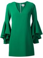 Milly Ruffle Sleeves Dress, Women's, Size: 4, Green, Polyester/spandex/elastane