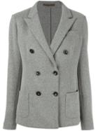 Eleventy Double Breasted Blazer, Women's, Size: 48, Grey, Polyamide/acetate/viscose/virgin Wool