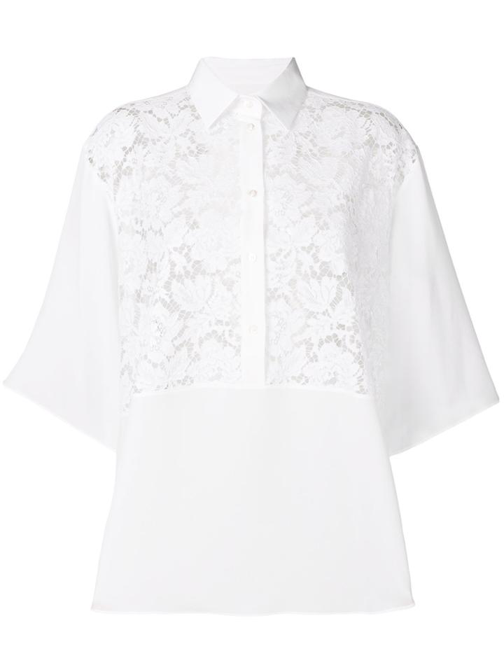 Valentino Lace Panelled Shirt - White