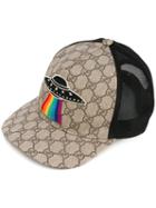 Gucci - Ufo-embroidered Gg Supreme Baseball Hat - Men - Cotton/polyamide/polyester/polyurethane - M, Black, Cotton/polyamide/polyester/polyurethane