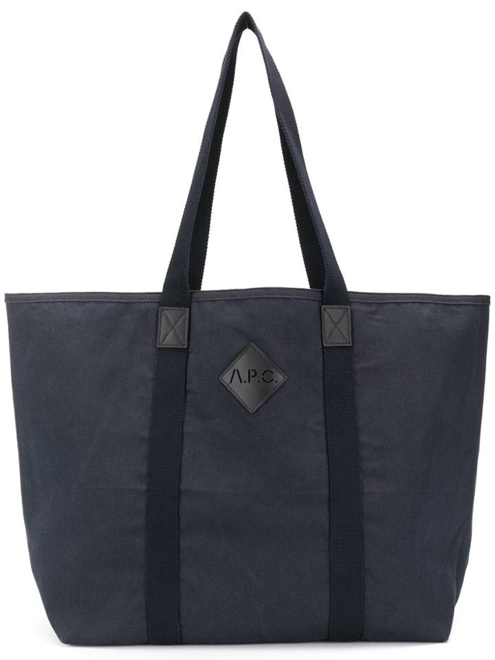 A.p.c. Logo Patch Shopper Tote - Blue