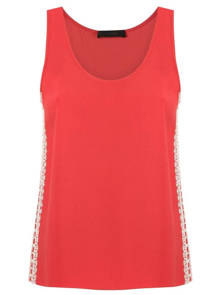 Talie Nk Lace Inserts Top, Women's, Size: 38, Yellow/orange, Acetate/viscose