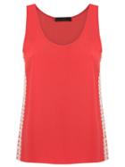 Talie Nk Lace Inserts Top, Women's, Size: 38, Yellow/orange, Acetate/viscose