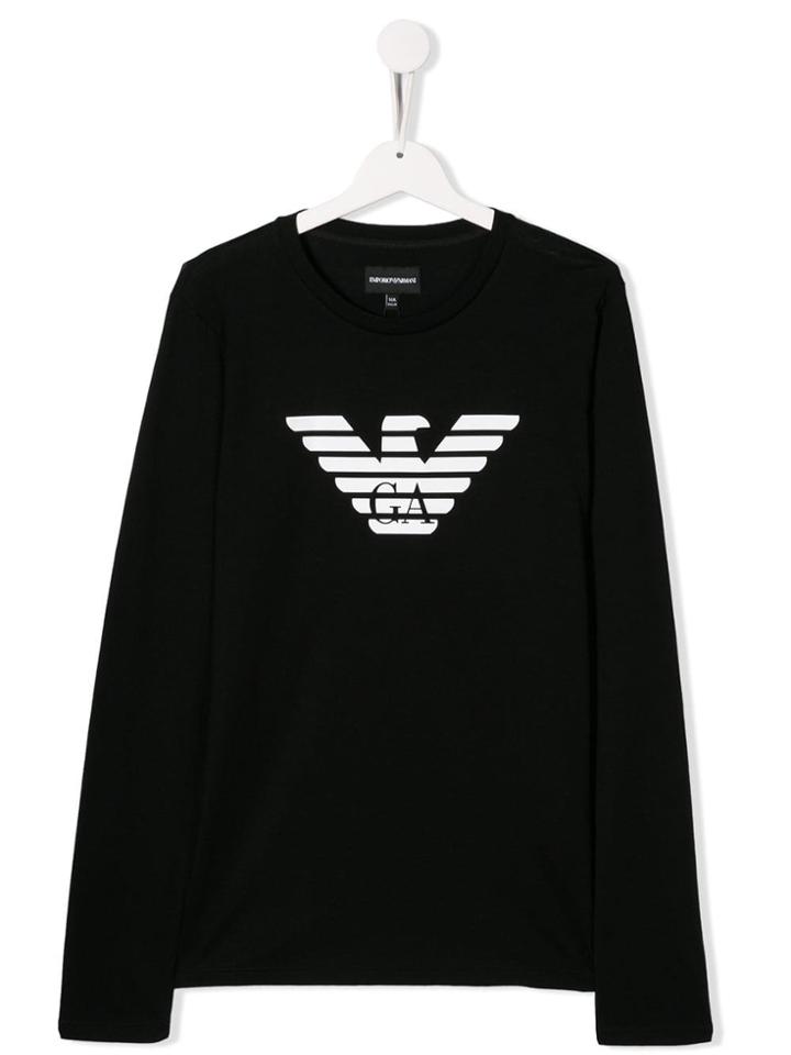 Emporio Armani Kids Logo T-shirt - Black