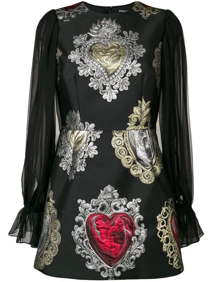 Dolce & Gabbana Embroidered Floral Dress - Black