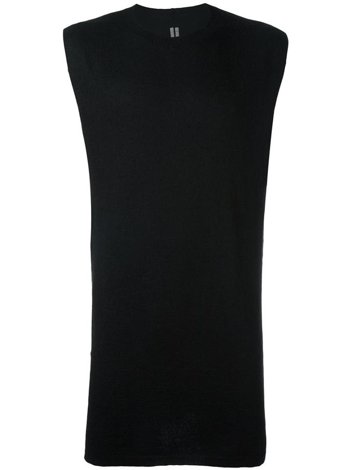 Rick Owens Sleeveless Knit Top, Men's, Size: Medium, Black, Cashmere
