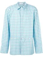 Delada Concealed Pocket Check Shirt - Blue