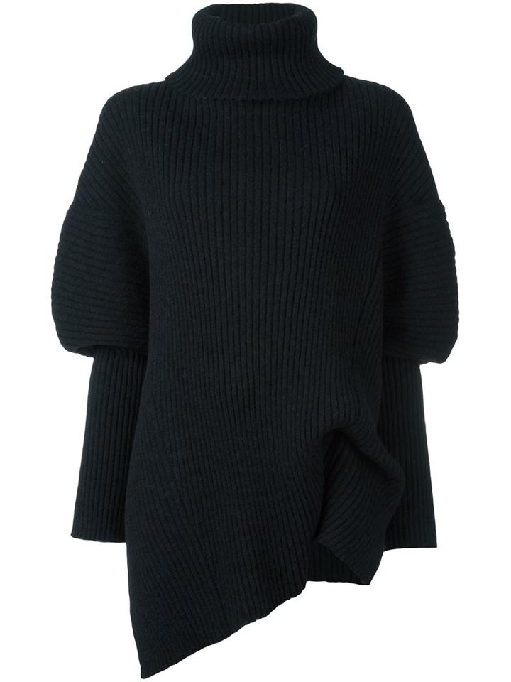 Ann Demeulemeester Oversized Turtleneck Jumper, Women's, Size: 40, Black, Nylon/alpaca