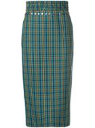 Nº21 Fitted Checked Skirt - Blue
