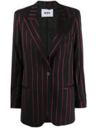 Msgm Striped Tailored Blazer - Black