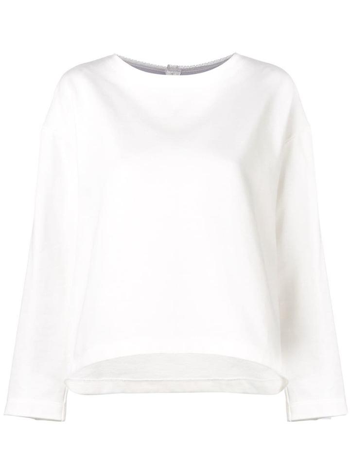 Parlor Ruffled Back Sweatshirt - White