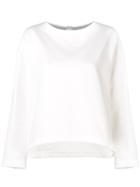 Parlor Ruffled Back Sweatshirt - White