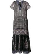 Ulla Johnson V-neck Midi Dress, Women's, Size: 4, Blue, Polyester/silk