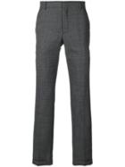 Prada Houndstooth Straight Leg Trousers - Grey