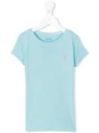Ralph Lauren Kids - Logo Embroidered T-shirt - Kids - Cotton/modal - 7 Yrs, Blue