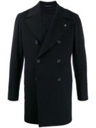 Tagliatore Fitted Double-breasted Coat - Blue