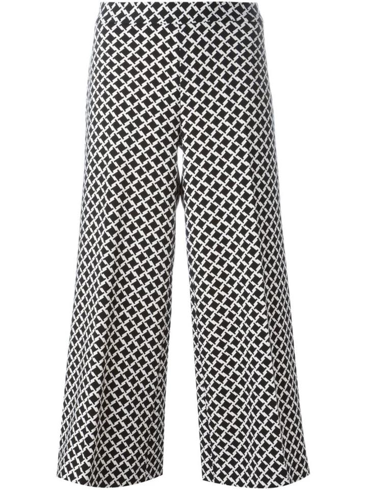 Michael Michael Kors Cropped Palazzo Pants, Women's, Size: 4, Black, Polyester/spandex/elastane