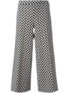 Michael Michael Kors Cropped Palazzo Pants, Women's, Size: 4, Black, Polyester/spandex/elastane