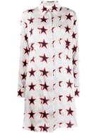 Sportmax Stella Star Print Shirt Dress - White