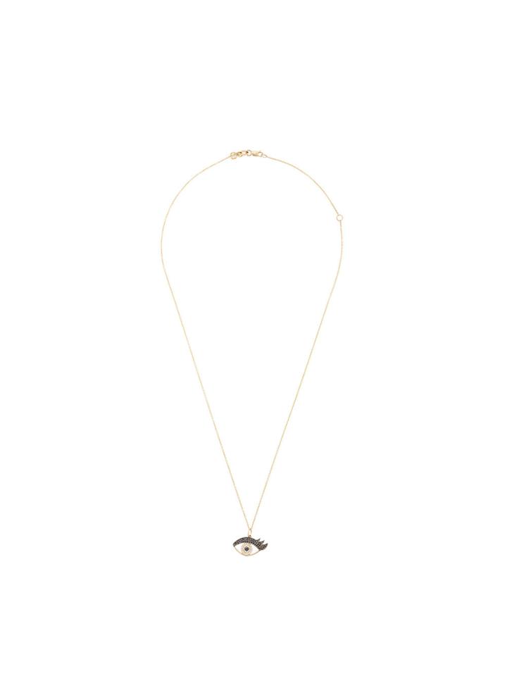 Sydney Evan 14kt Yellow Gold Medium Diamond Evil Eyelash Necklace -