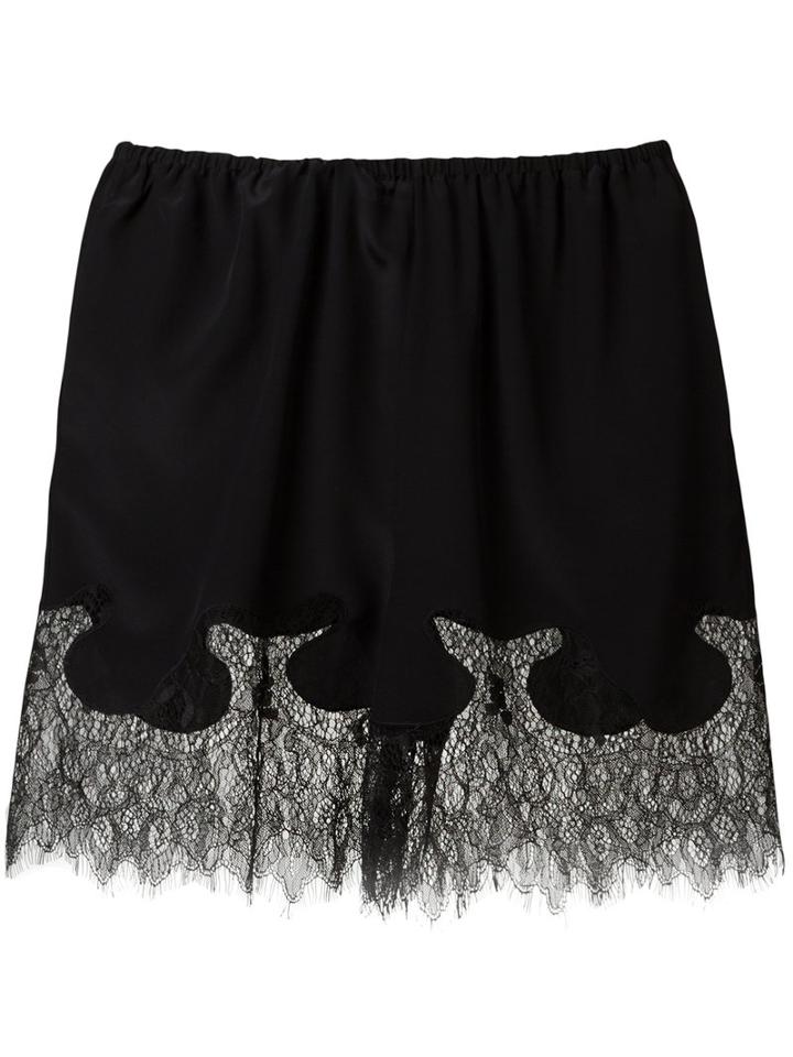 Mcq Alexander Mcqueen Lace Trim Shorts, Women's, Size: 42, Black, Silk/polyamide