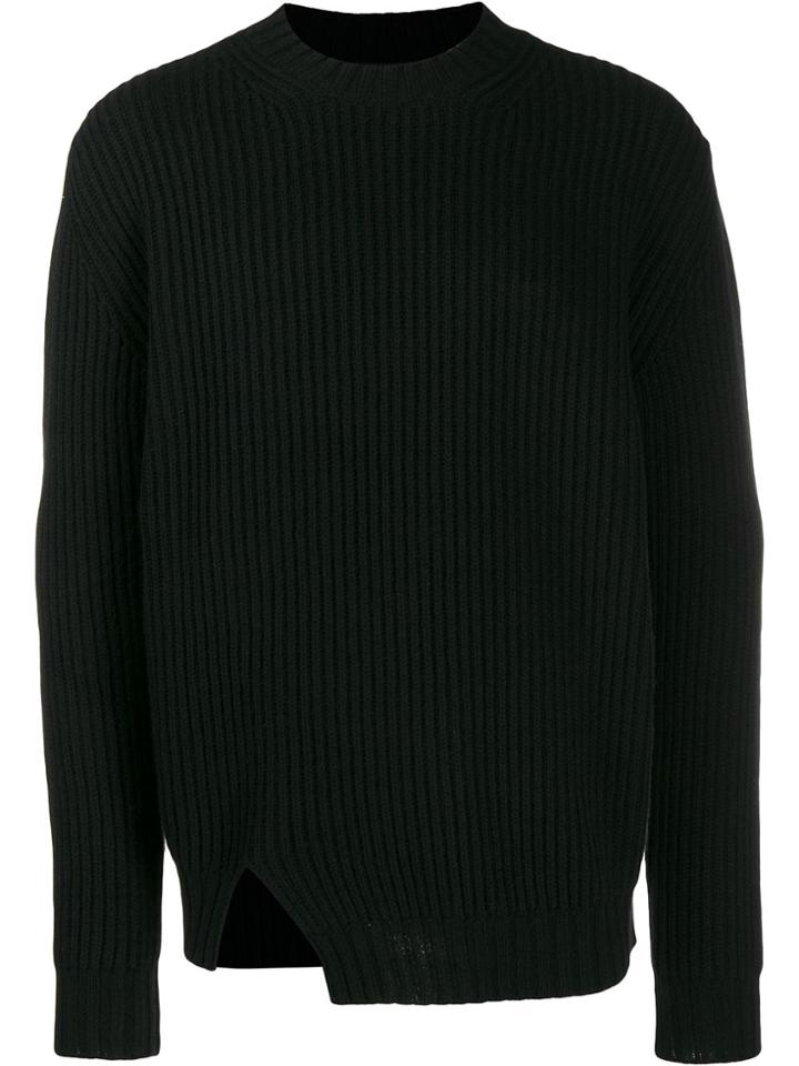 Les Hommes Side Slit Jumper - Black