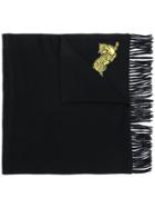 Kenzo Tiger Embroidered Scarf - Black