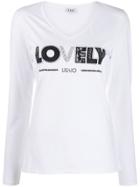 Liu Jo Stud-embellished Long-sleeved T-shirt - White
